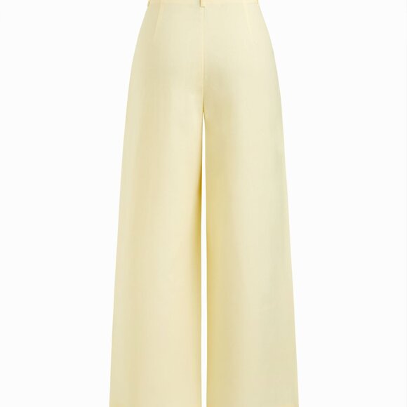Wide-Leg Tailored Trousers – Soft Yellow - Picture 2 of 5
